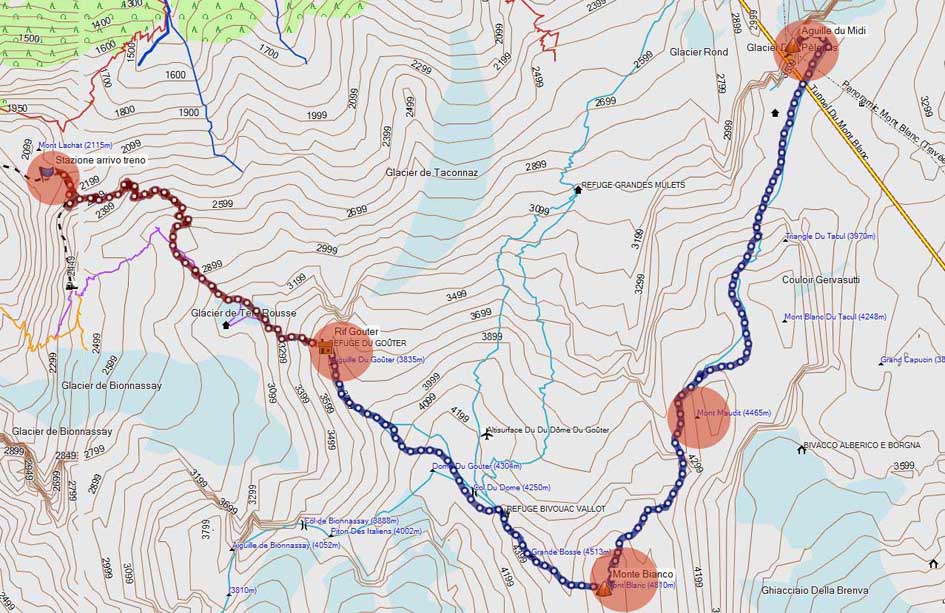 Salita del Monte Bianco per via normale francese